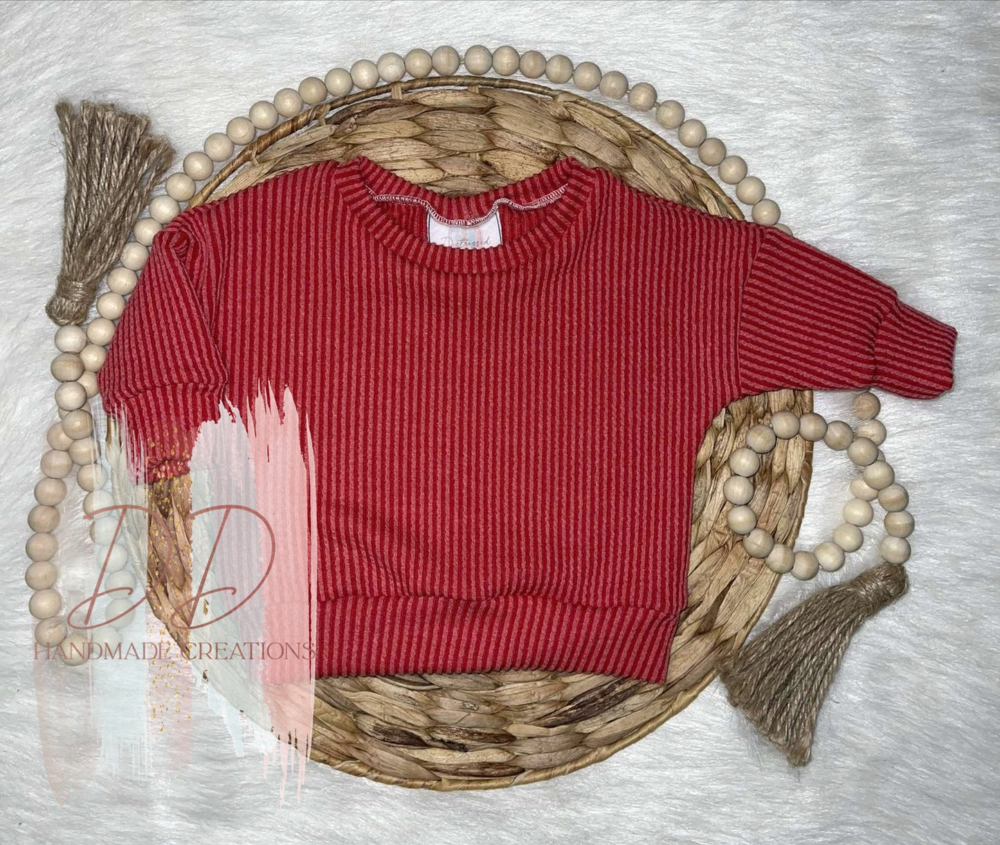 Red Long Sleeve Dolman Cord