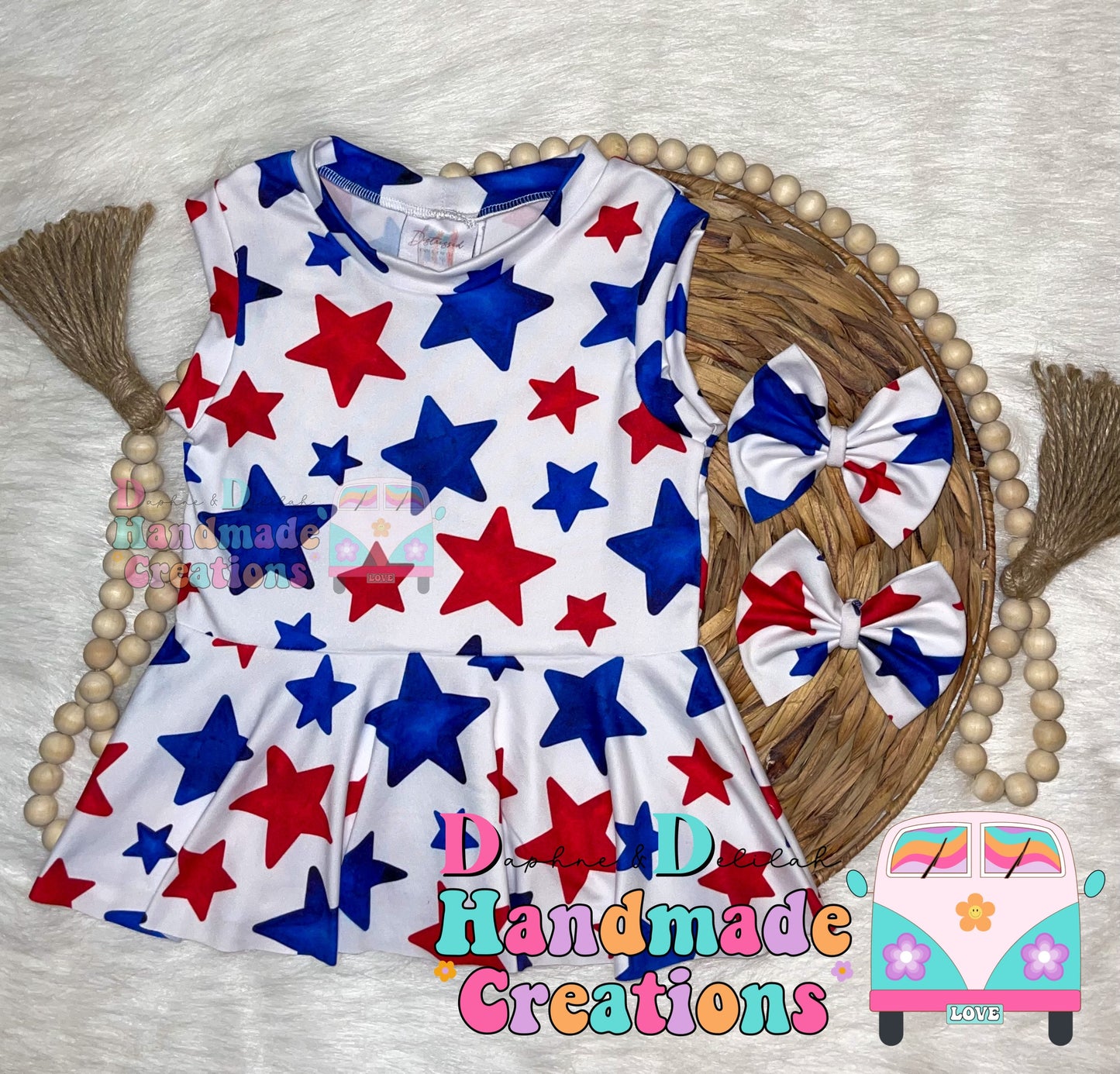 RWB Stars Peplums