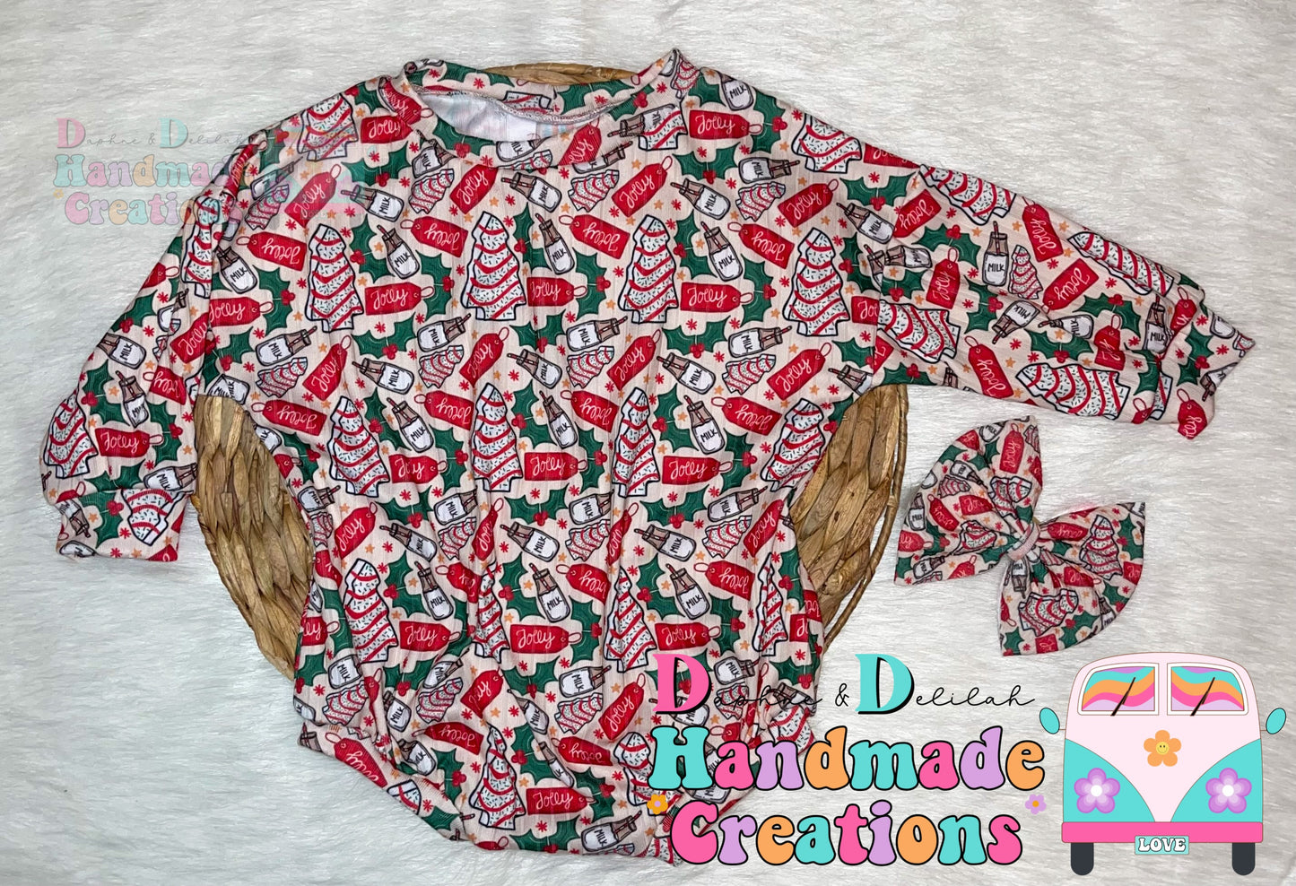Christmas Tree Cakes Oversized Rompers