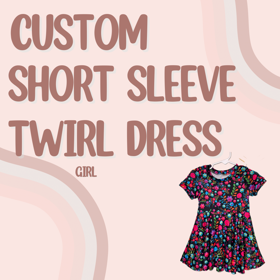 CUSTOM SHORT SLEEVE TWIRL DRESS