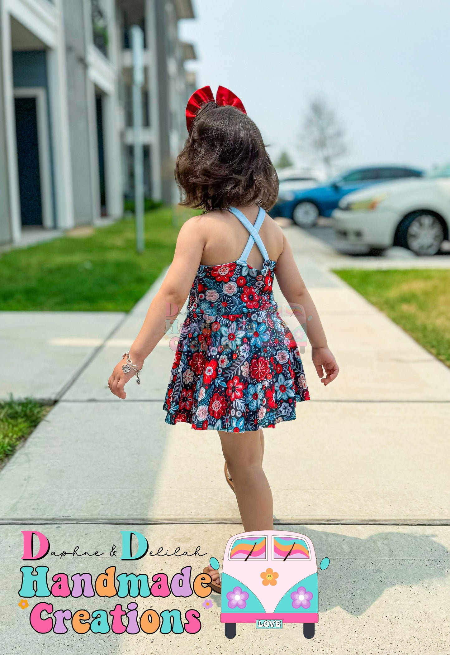 Embroidered Floral Brielle Crossback Skirted Bodysuit
