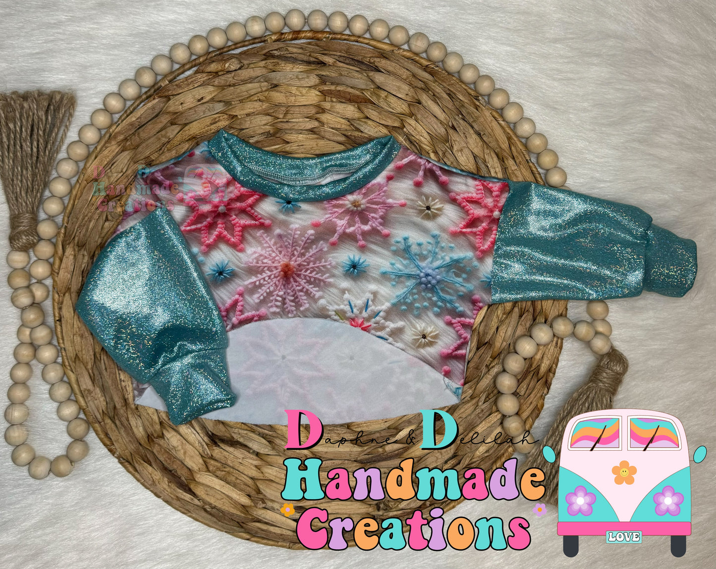 Colorful Snowflakes Long Sleeve Honey Top