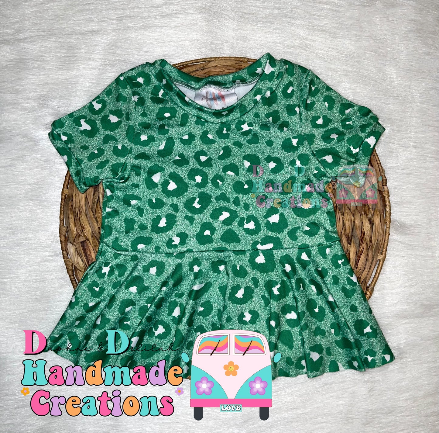 Green Cheetah Peplums
