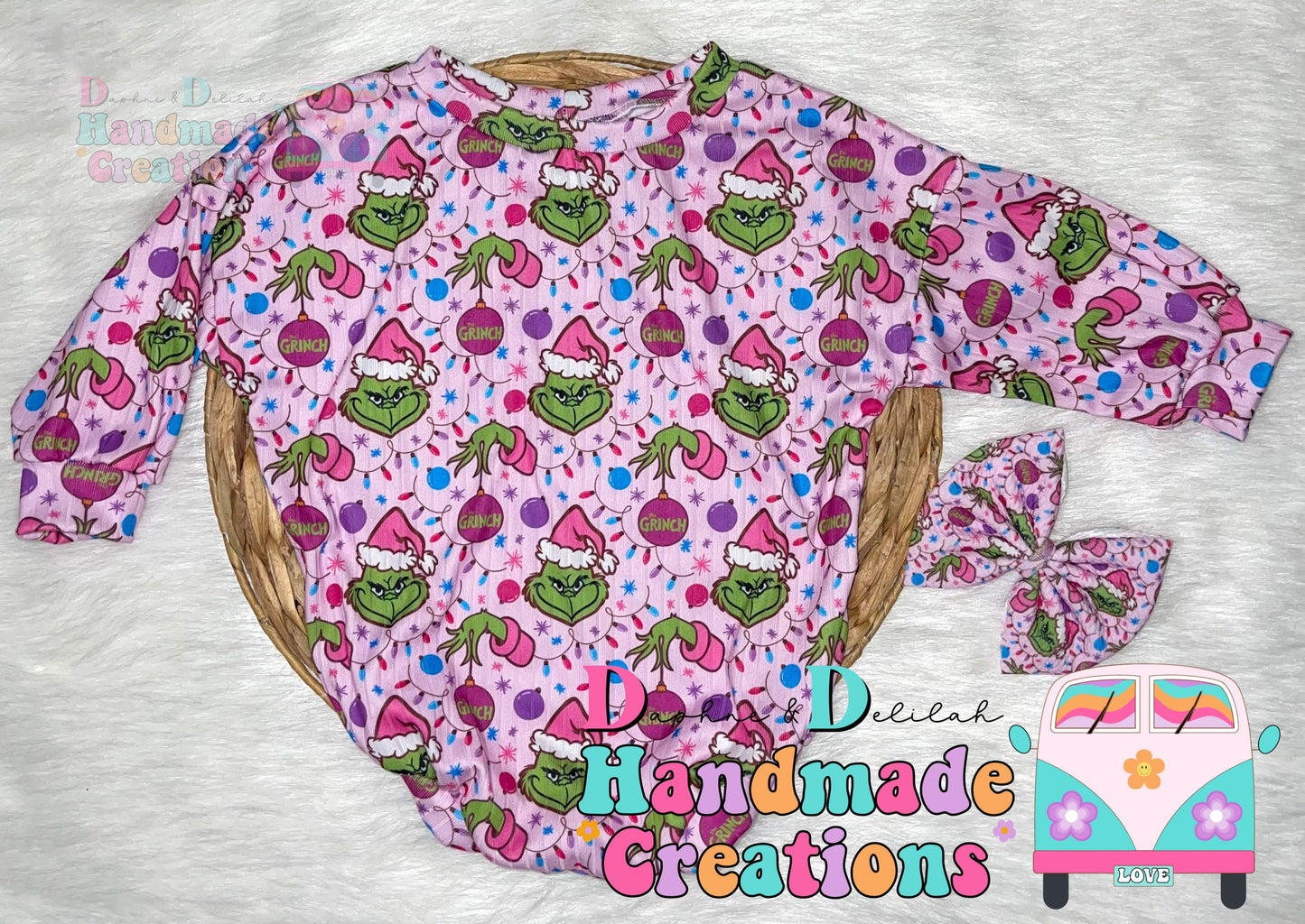 Pink Green Guy Oversized Rompers