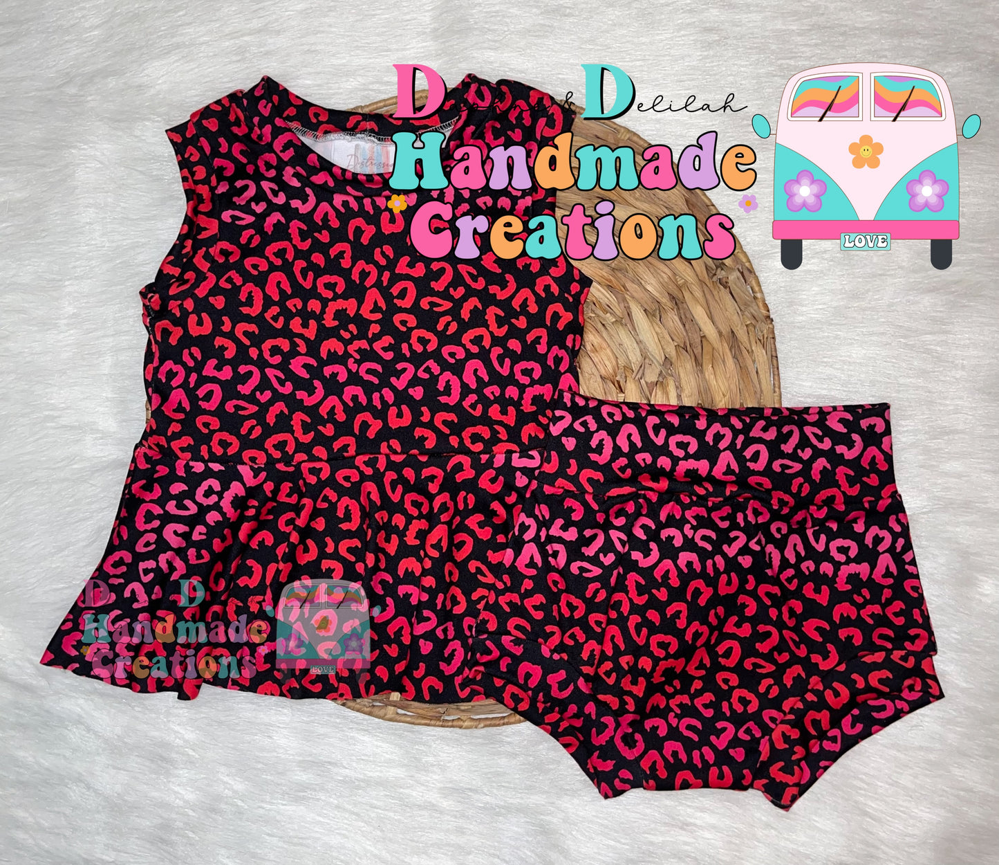 Black, Pink & Red Cheetah Set