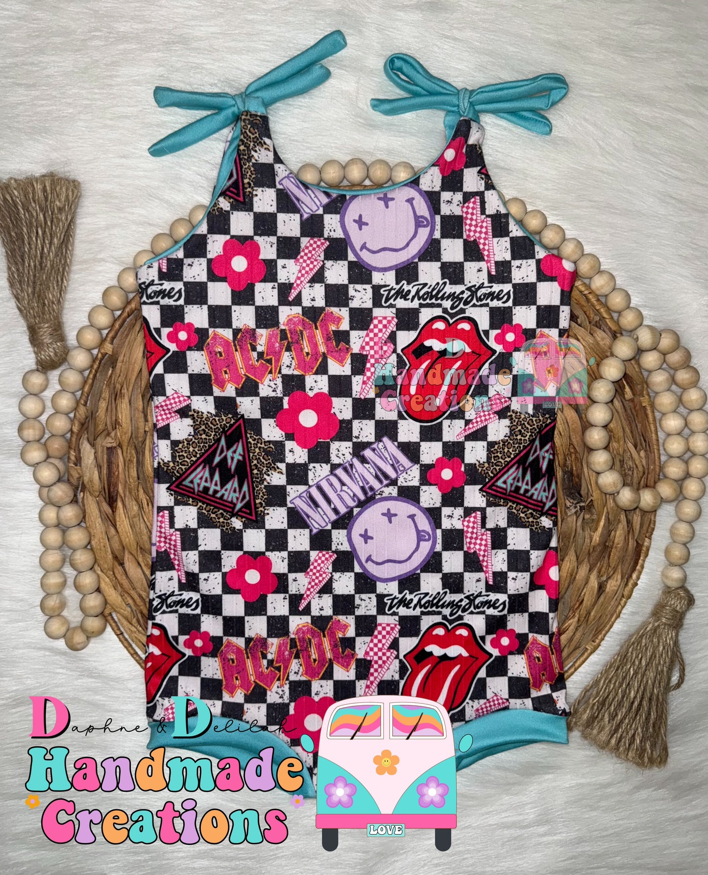 Music Bands Tie Strap Bodysuit