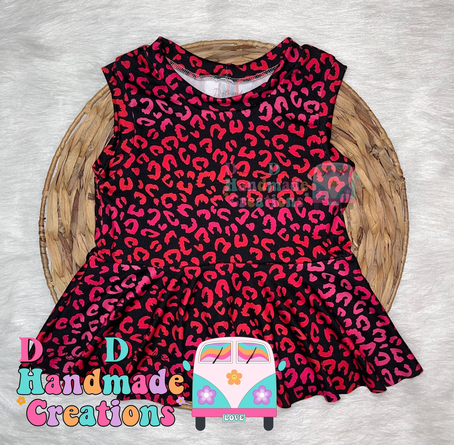 Black,Pink & Red Cheetah Peplums