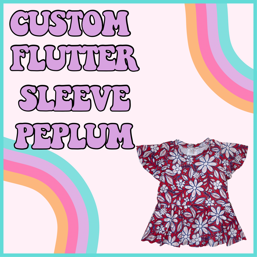 CUSTOM FLUTTER SLEEVE PEPLUM
