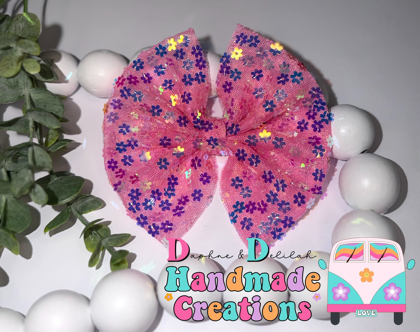Pink Floral Sequin