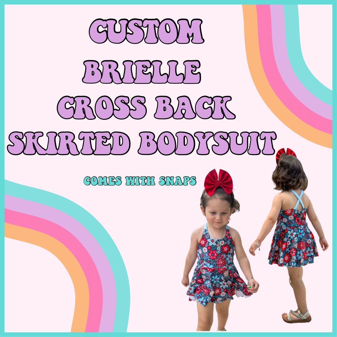 CUSTOM BRIELLE CROSS-BACK SKIRTED BODYSUIT