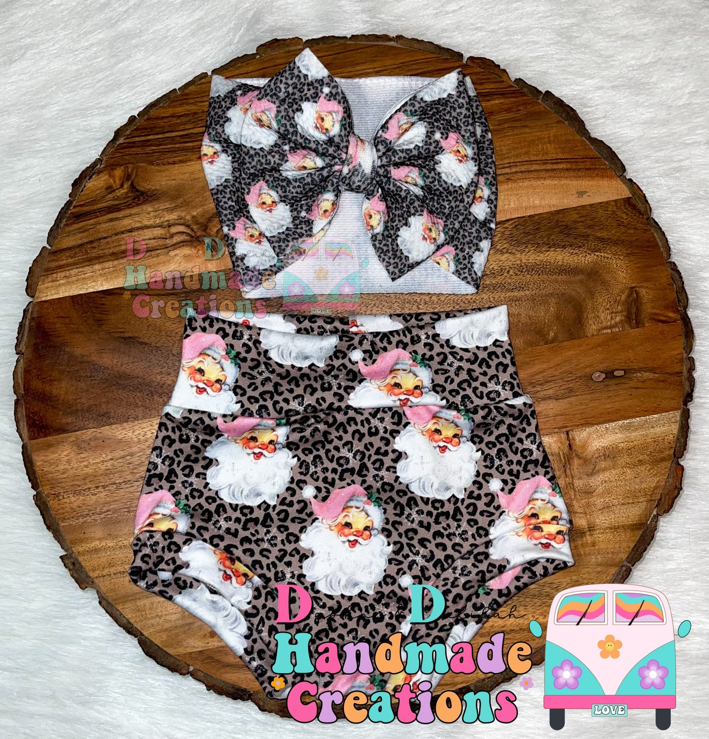 Pink Santa Cheetah Bummies