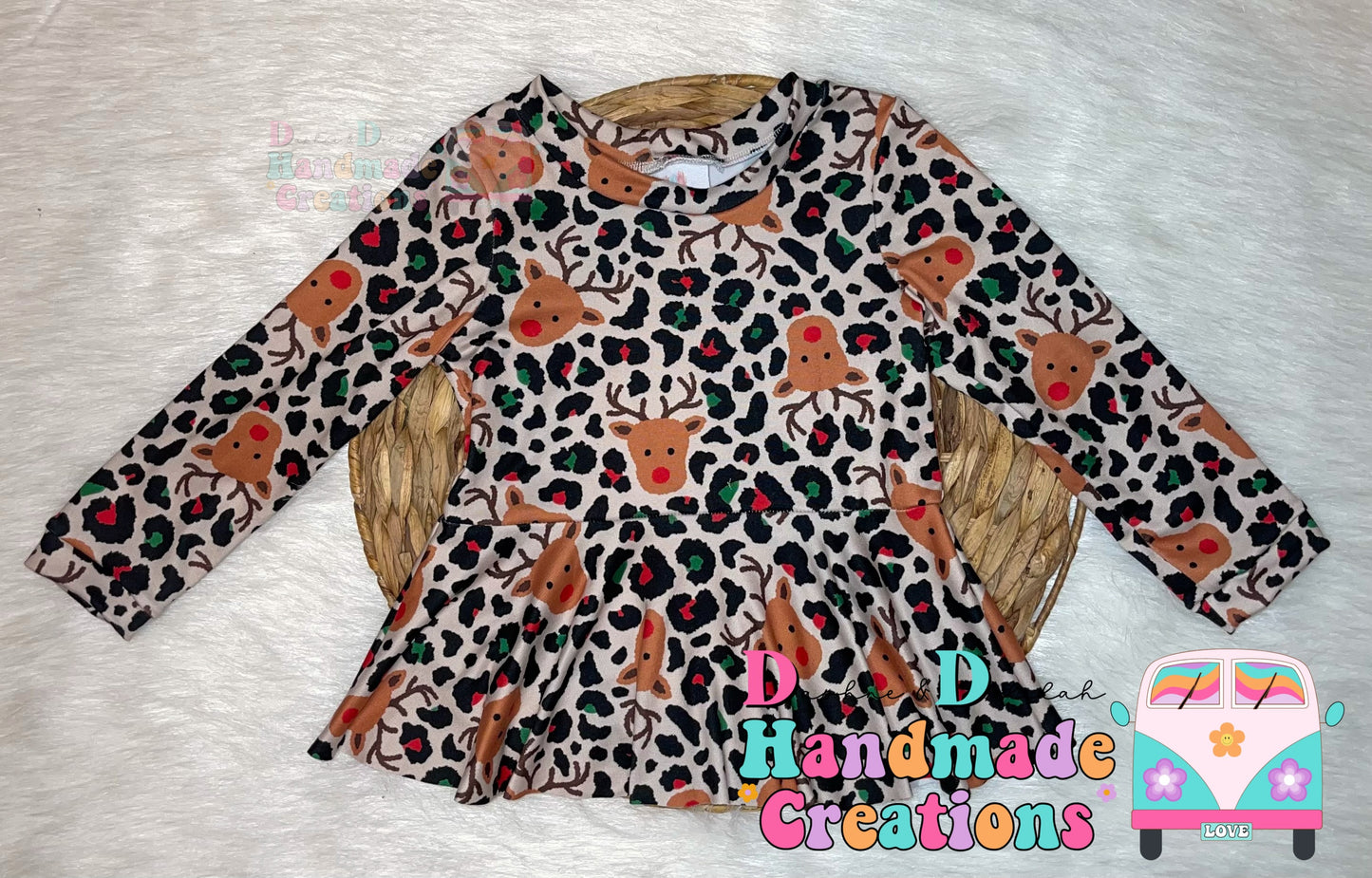 Cheetah Reindeer Peplums