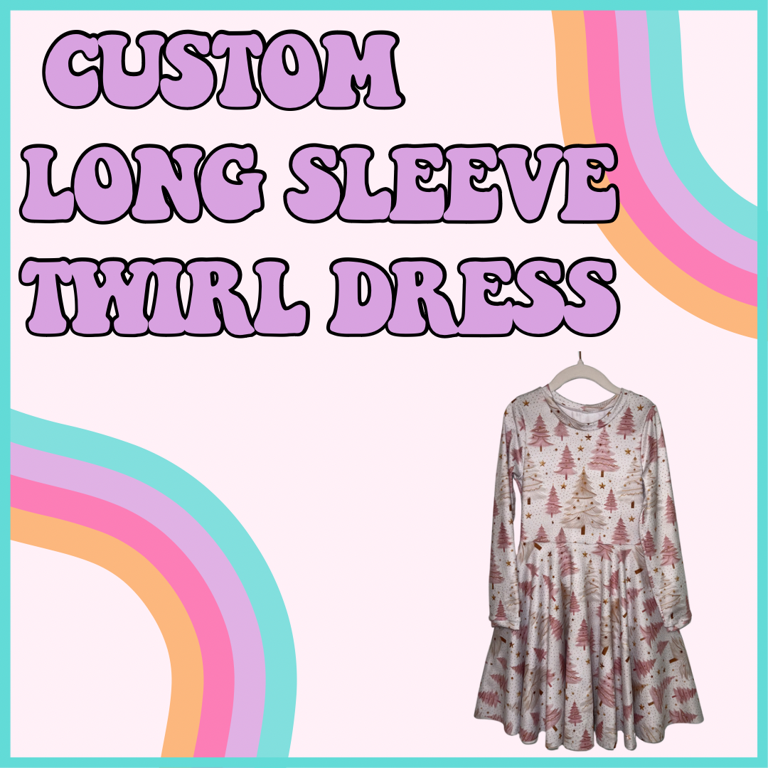CUSTOM LONG SLEEVE TWIRL DRESS