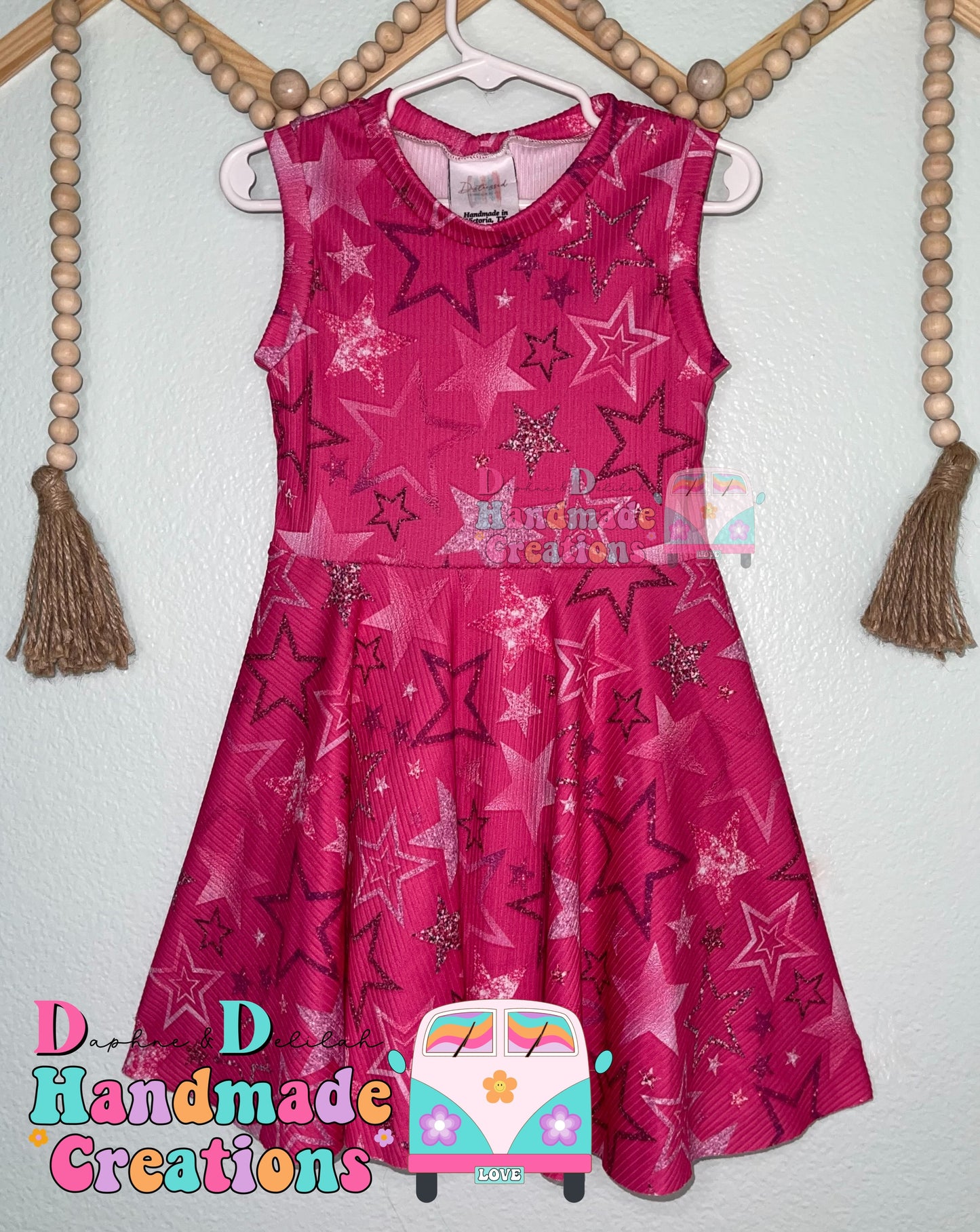 Pink Stars Twirl Dresses
