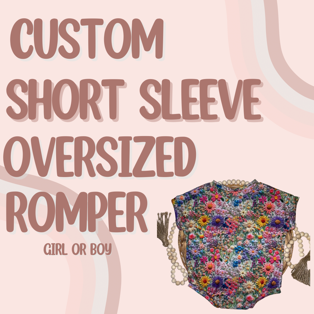 CUSTOM SHORT SLEEVE OVERSIZED ROMPER