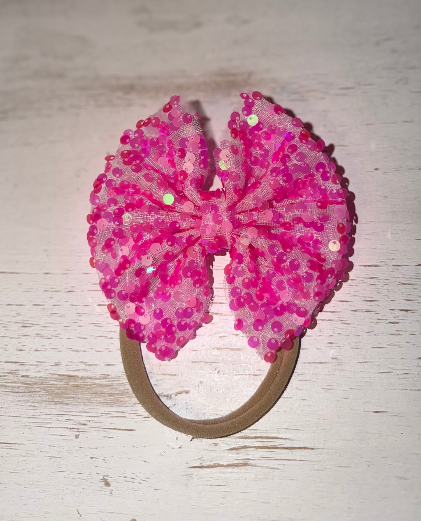 5in Neon Pink Circle Sequin (Nude Nylon)