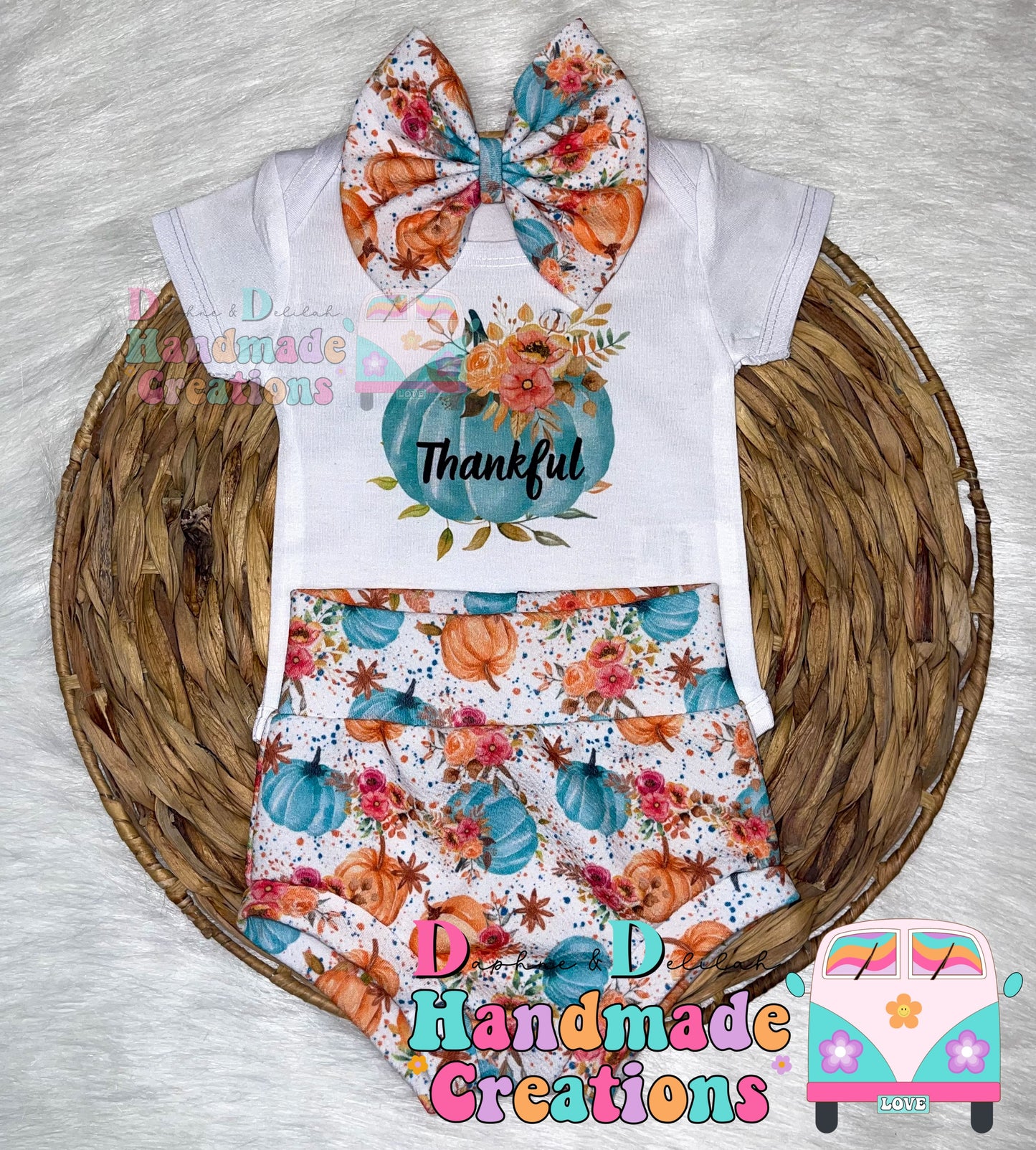 Colorful Pumpkin & Onesie Set (Or Individual)