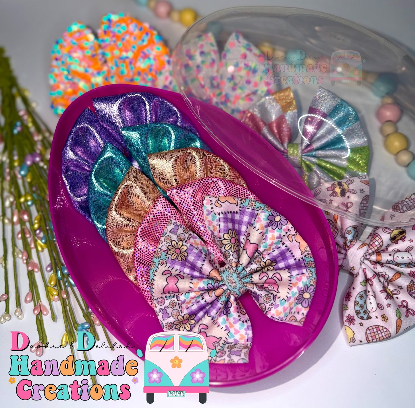 Pastel Bunny Patchwork Egg Bundle (5 Bows NO CODES)