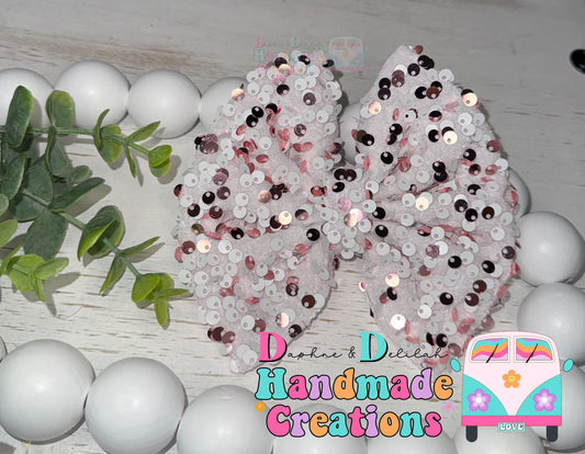 Pink & White Sequins
