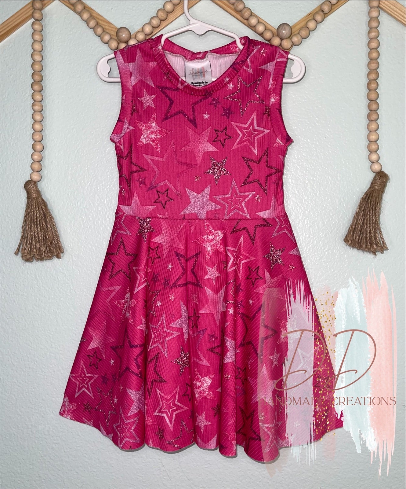 Pink Star Tank Twirl Dress
