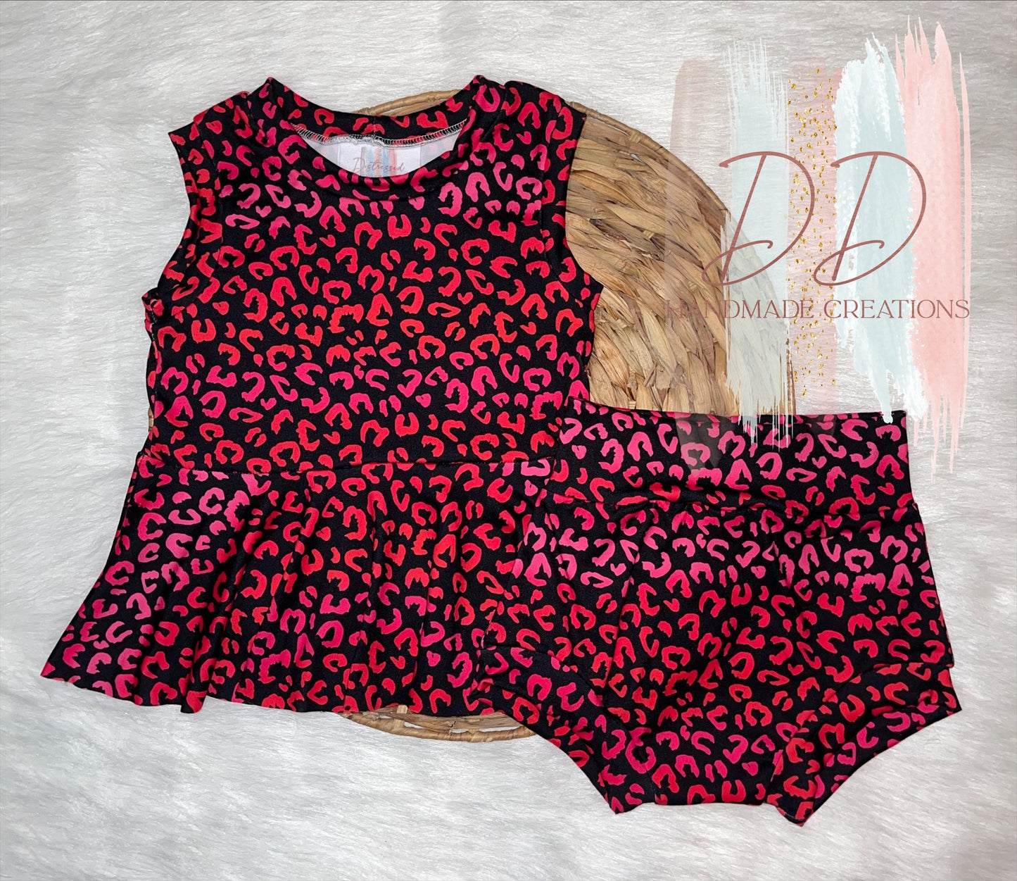 Black, Pink & Red Cheetah Set