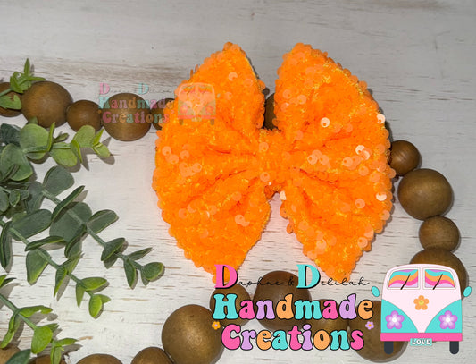 Neon Orange Sequins
