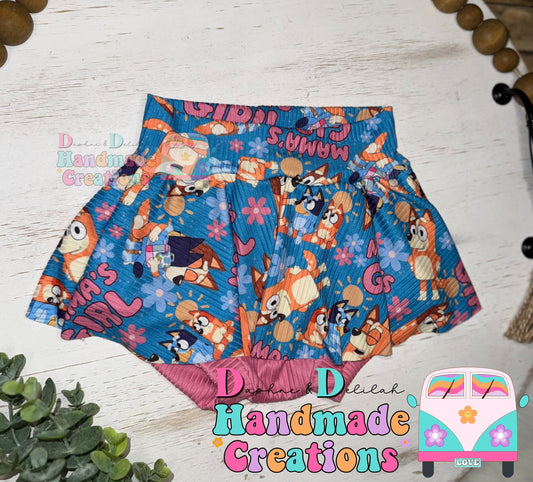 Blue Dog Skirted Bummies 12-18