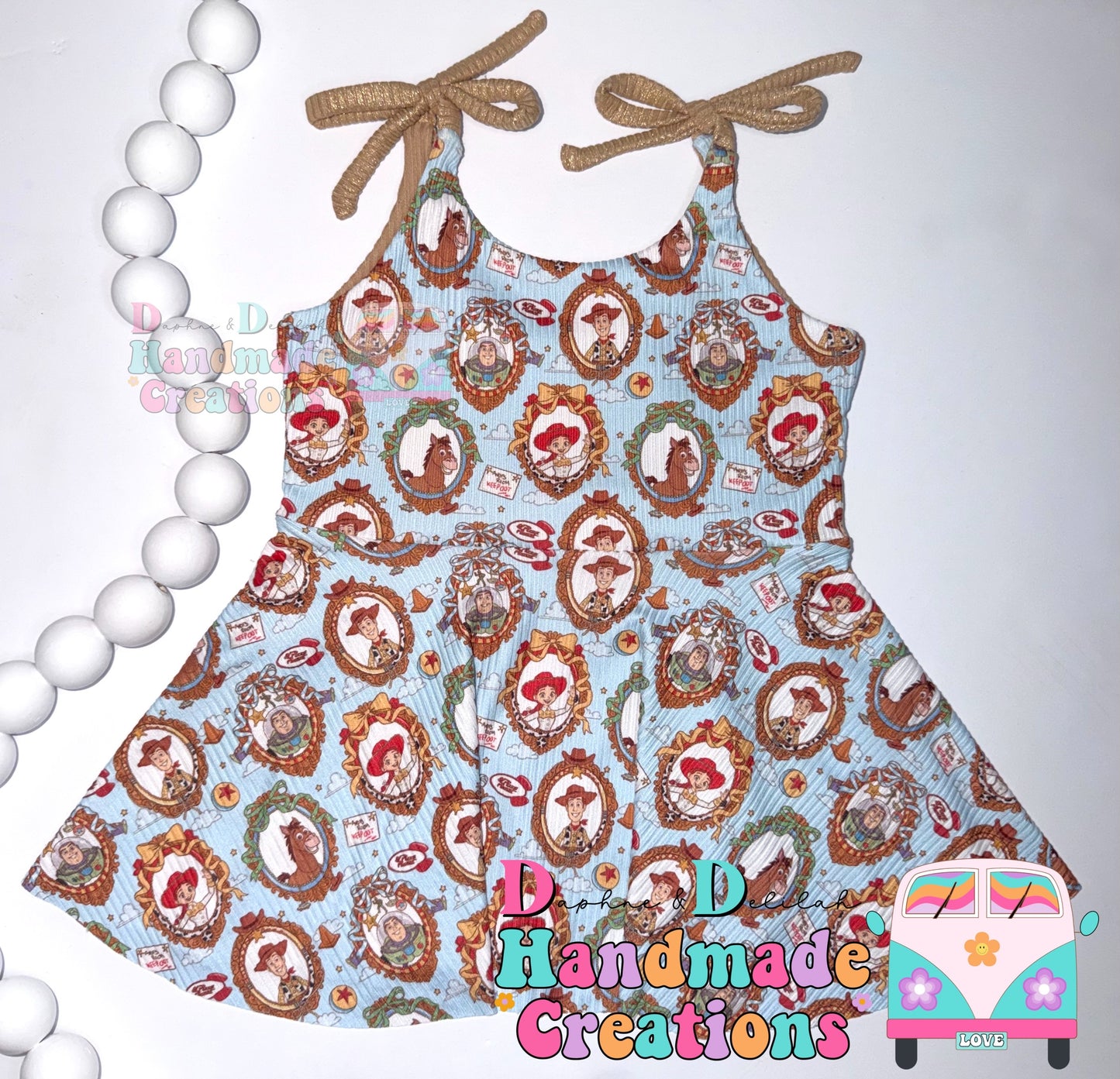 TS Photo Frame Shoulder Tie Peplum