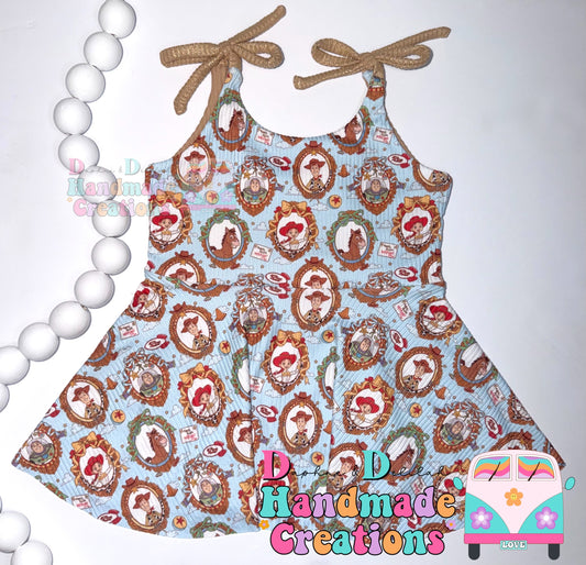 TS Photo Frame Shoulder Tie Peplum