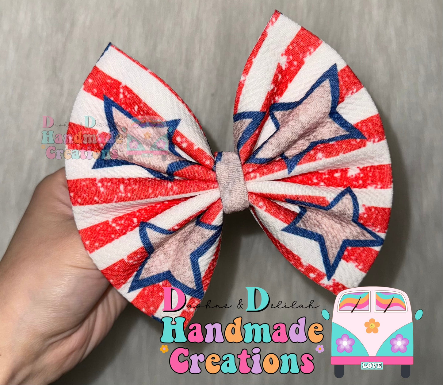 Glitter Flag Bow (5 1/2inch)