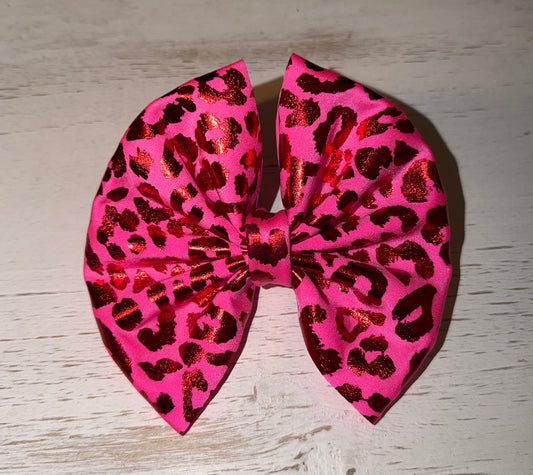 Hot Pink Metallic Leopard (Nylon or Clip)