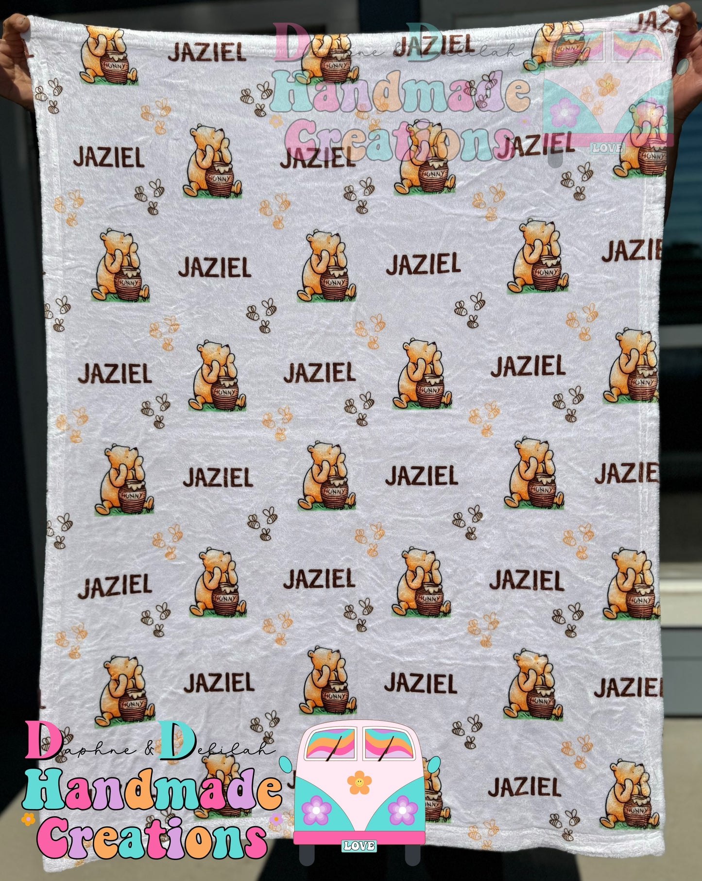 Boy CUSTOM NAME Winnie The Pooh Blanket