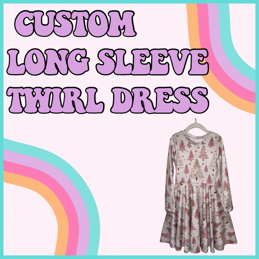 CUSTOM LONG SLEEVE TWIRL DRESS