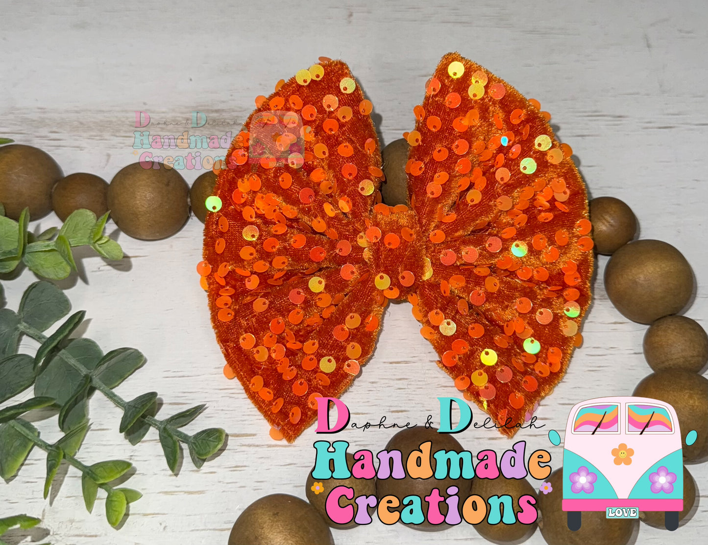Pumpkin Orange Sequins