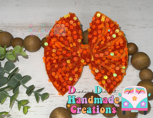 Pumpkin Orange Sequins