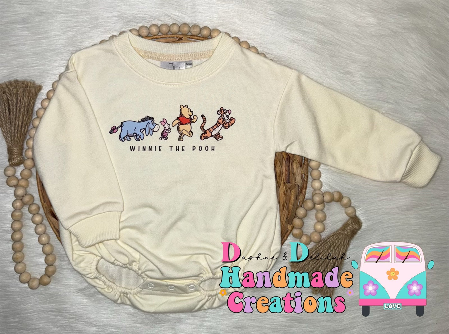 Winnie The Pooh Sweater Romper (Cream) ✨