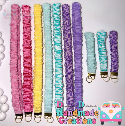 Scrunchie Lanyards & Keychain Wristlets (Many Colors)