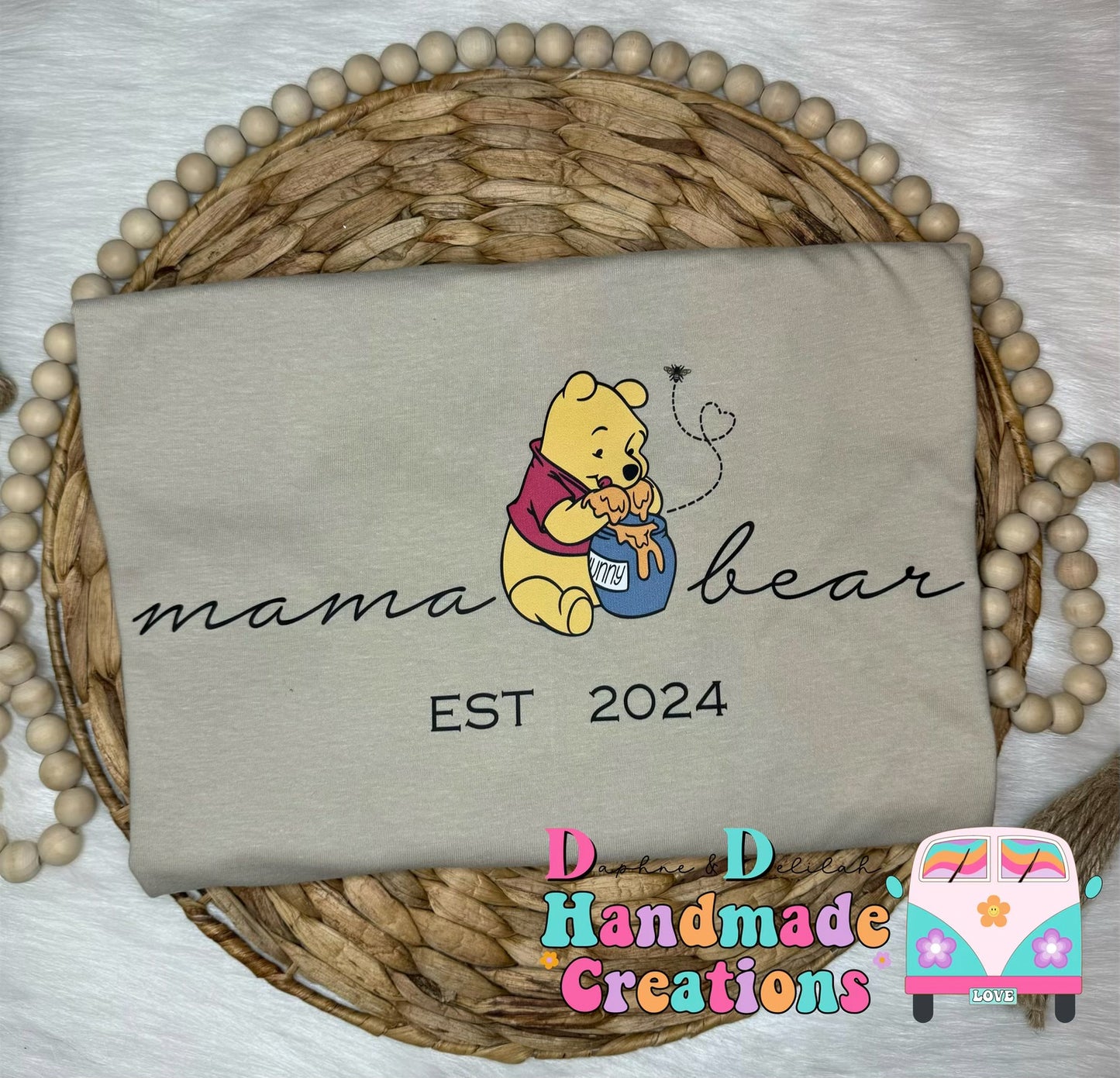 Mama Bear 2024 (Winnie The Pooh)(Sand Color Sweater or Tshirts)